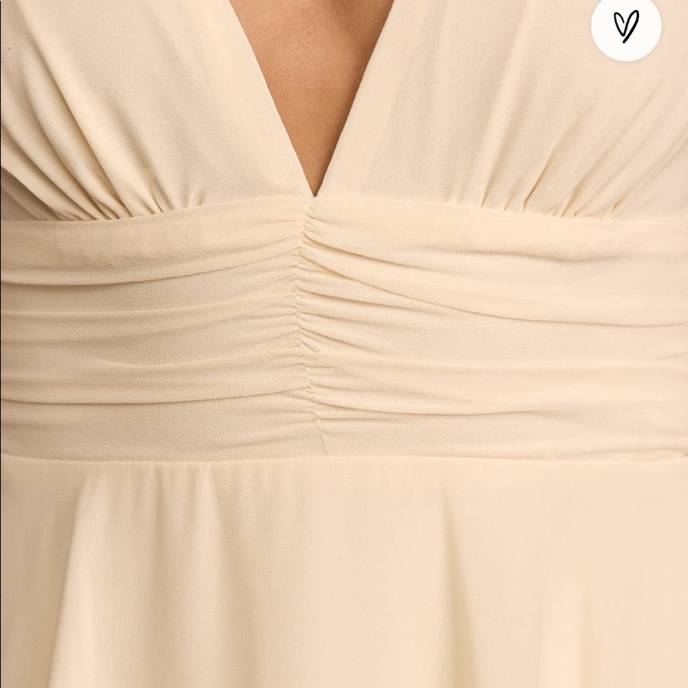 Lulu's Cream Tiered Midi Dress - Picture 5 of 7